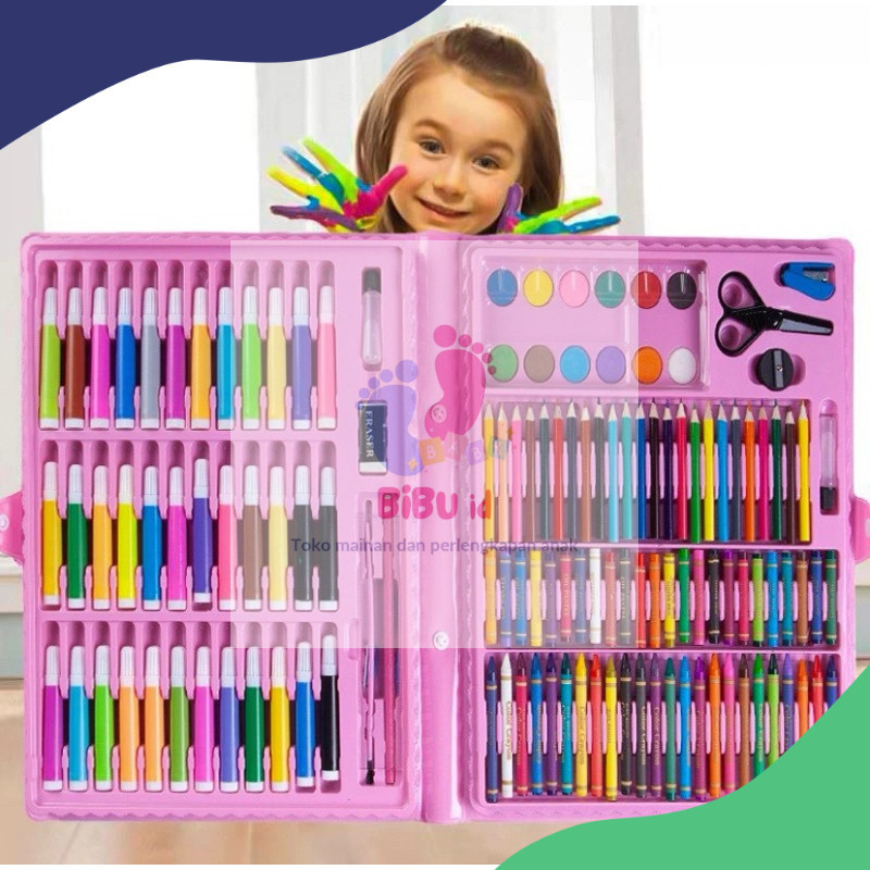 

BIBU id (SERBA MURAH) COD MAINAN EDUKASI ANAK CRAYON SET ANAK ISI 150 PCS - ART FULL SET CRAYON 150 PCS - ALAT MEWARNAI MELUKIR DAN MENGGAMBAR ANAK LENGKAP CAT CAIR ALAT TULIS SET DAN CRAYON