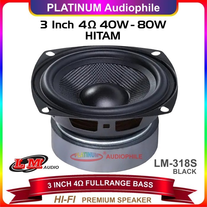 TERLARIS Speaker 3 Inch 4 Inch Fullrange Mid Bass Hifi Full range Mid Woofer - 3 inch Hitam