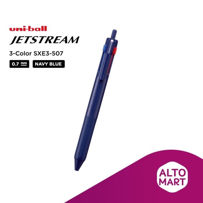 

[Terbaru]ATK Uni Ball Jetstream 3 Color SXE3-507 0.5 0.7 mm Ballpoint Pen Uniball - 0.7 mm NAV-BLUE