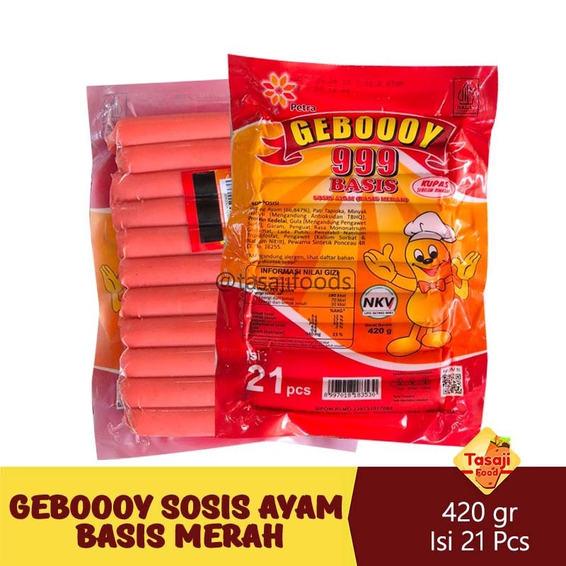 

Geboooy 999 Sosis Ayam Basis Merah Isi 21 Pcs
