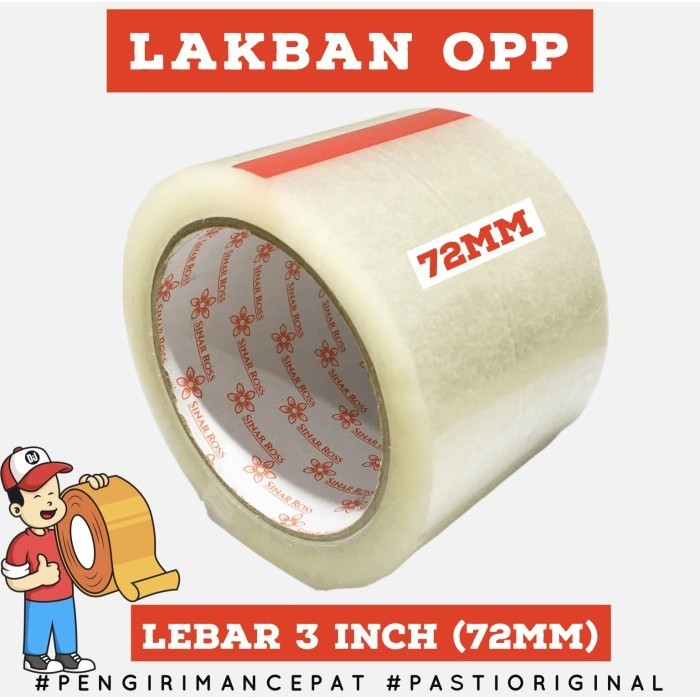 

Lakban Bening/coklat Sinar Ross 3 inch(72mm) 90 Yard PER 1 DUS - BENING
