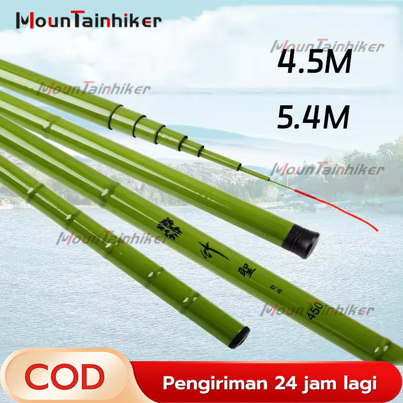Joran Tegek Action Lentur Ukuran Panjang 4.5M-5.4M Bahan Kualitas Tinggi Super Ringan Serat Kaca Ker