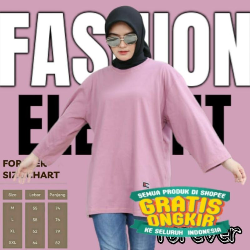 

KAOS OVERSIZE7/8 COTTON COMBED 24s BAJU WANITA MUSLIMAH KOREA STYLE BELI 4 GRATIS 1 ACAK/ ZUMA AEROBIK LANTAI