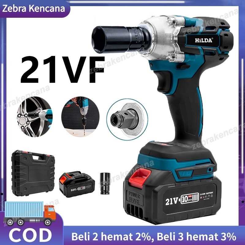 21VF Mesin Bor Impact Drill / Bor baterai / Bor Tanpa Kabel / Bor Listrik 21Vf / Bor Listrik Set / B