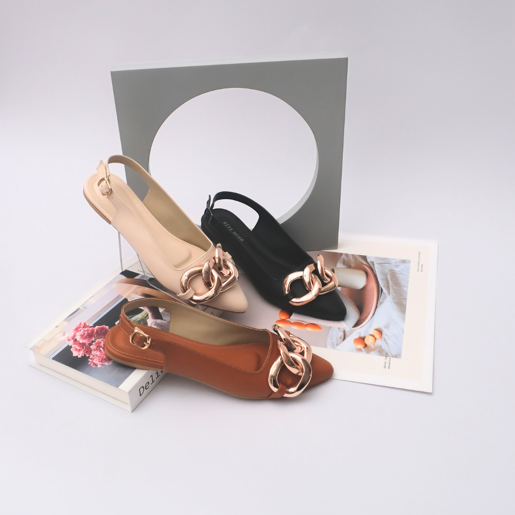 REVE NOIR Jeslyne Sepatu Sandal Wanita Slip On Mules