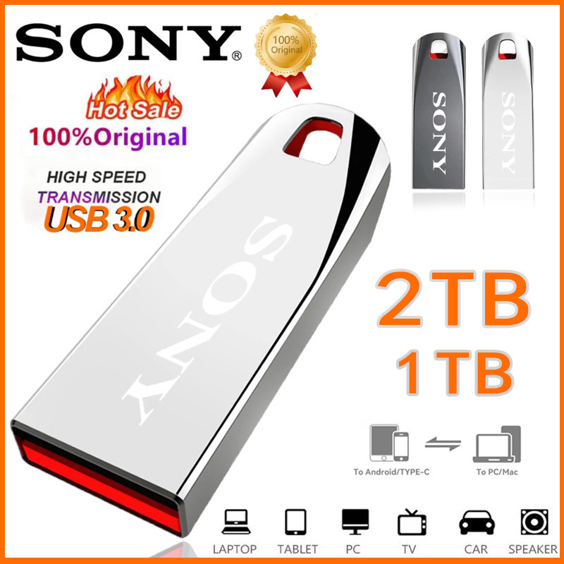 SONY 2T 1T U Disk ponsel 16TB USB 3.0, Flash Drive komputer tipe-c antarmuka ganda memori Flash loga
