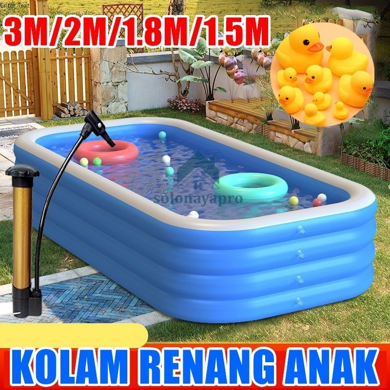 kolam renang anak tiga cincin/Kolam Renang Keluarga Tiup Besar/kolam renang anak+pompa/kolam renang