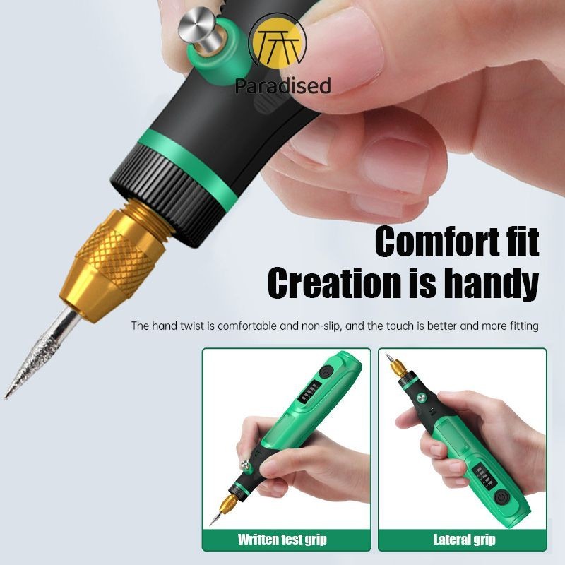 Paradised Gerenda Listrik Bor Mini 12V DC 15000 RPM Mini Drill Electric Engraver Grinder Gerinda Ele