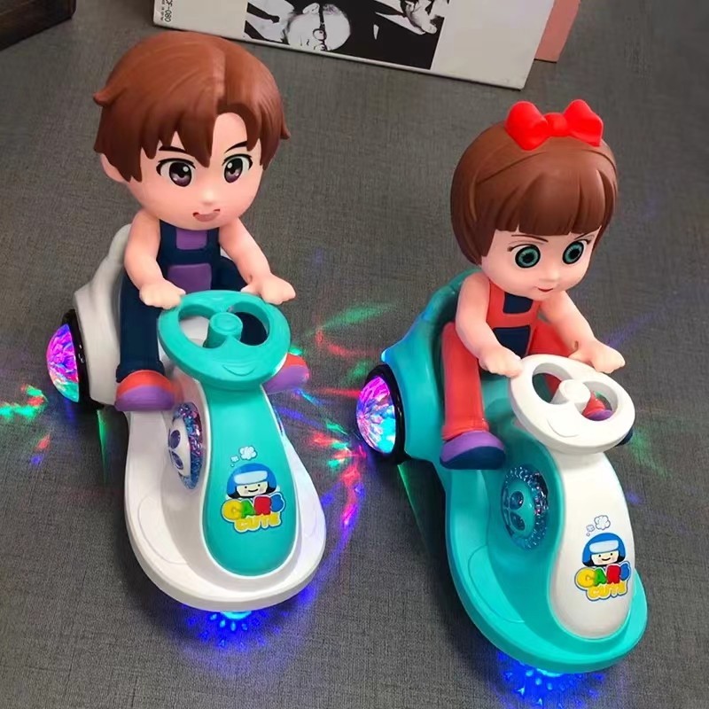 3D Universal Electric Stunt Swing Car Toy With Flashing Light Music 360 Rotation Dancing Tricycle fo