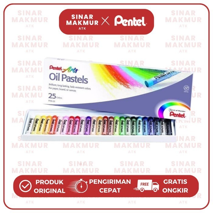 

Oil Pastel/Crayon Reguler Stick 25 Warna Pentel (Set)