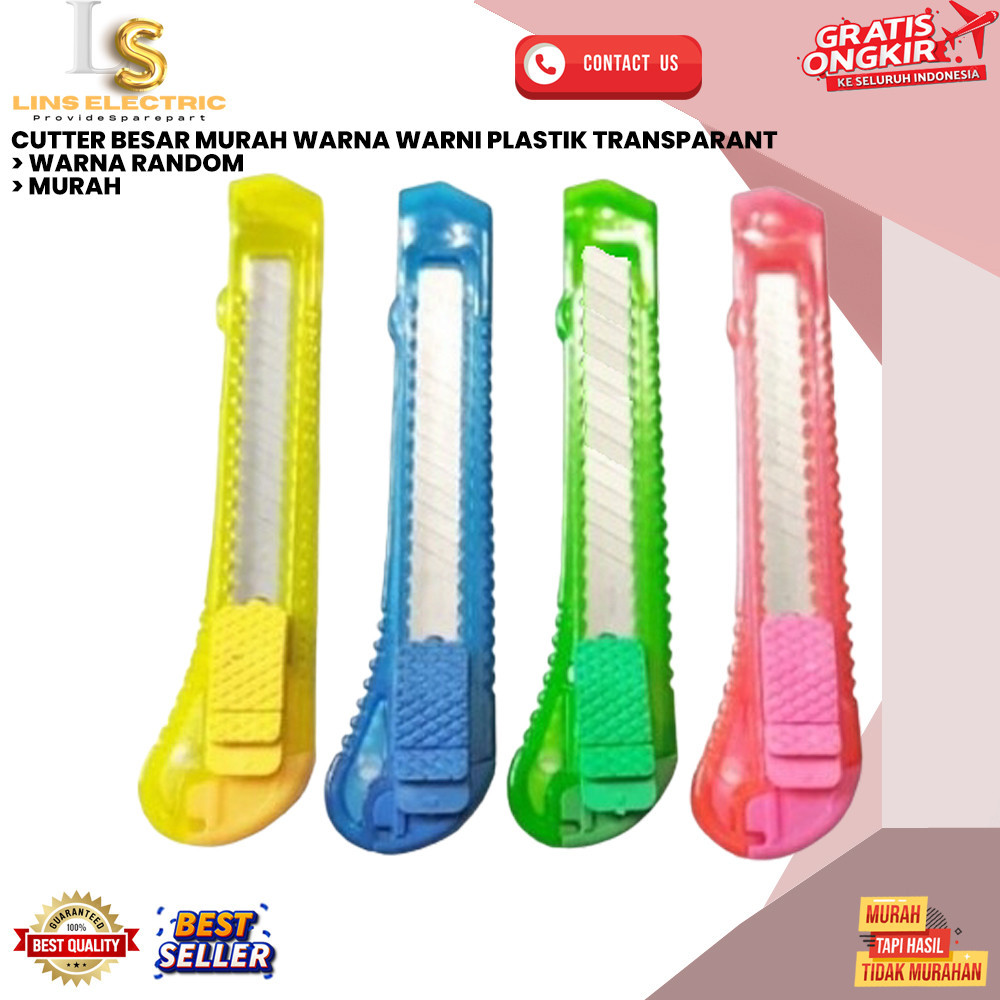 

CUTTER BESAR MURAH WARNA WARNI PLASTIK TRANSPARANT LINS