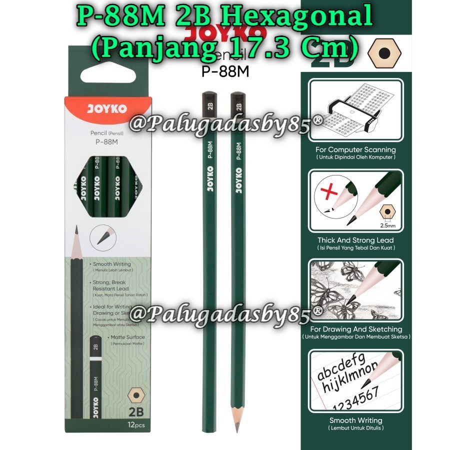 

(1 Biji) GROSIR Pensil JOYKO P-88M 2B Hexagonal / Pencil Pensil Joyko P-88M 2B Hexagonal (1 Biji)