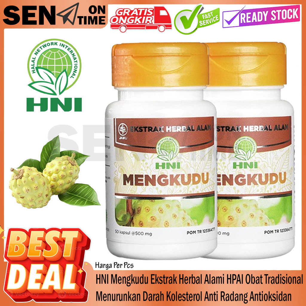 HNI Mengkudu Ekstrak Herbal Alami HPAI Obat Tradisonal Menurunkan Darah Kolesterol Anti Radang Elerg