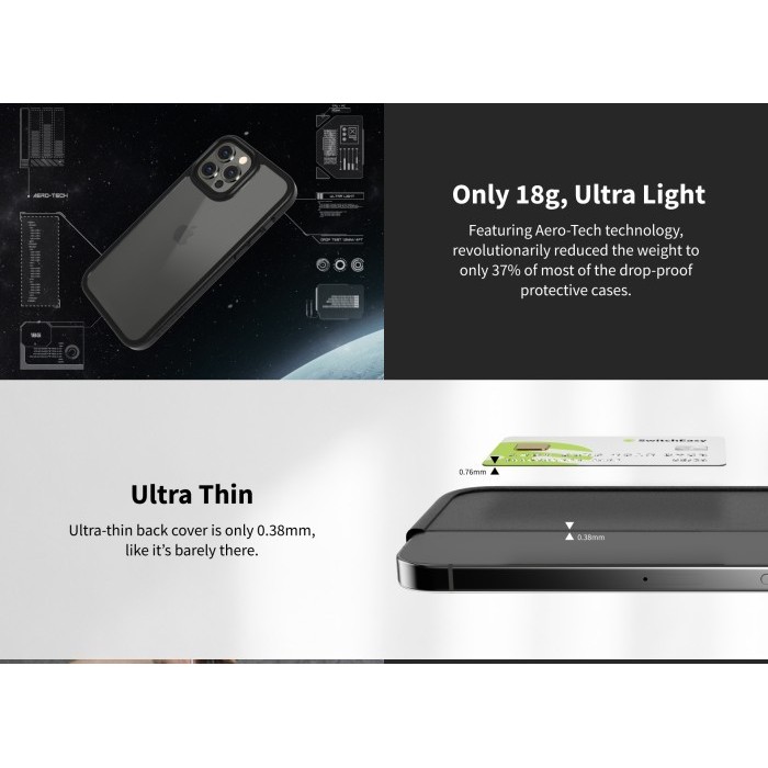 Case iPhone 13 Pro Max Mini Switcheasy AERO PLUS MagSafe Casing - iPhone 13 Pro, Misty Black