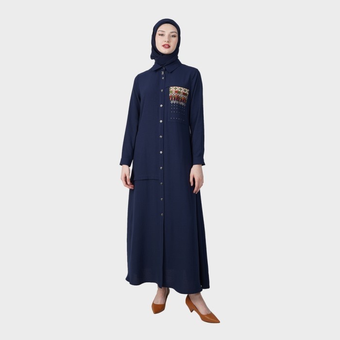 HIKMAT C59 - Gamis Abaya - Navy, M