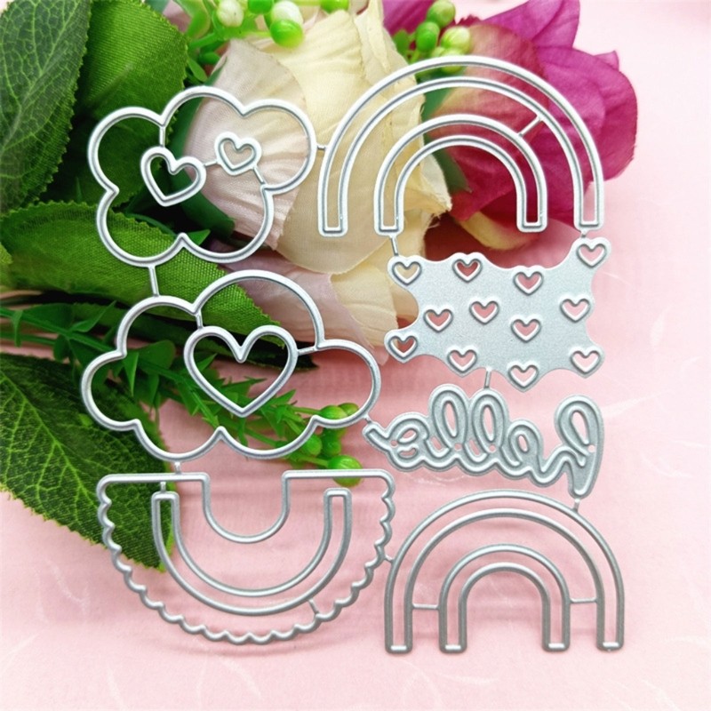 

Loves Heart Rainbows Embossing Knife Die Metal Cutting Die for DIY Scrapbooking