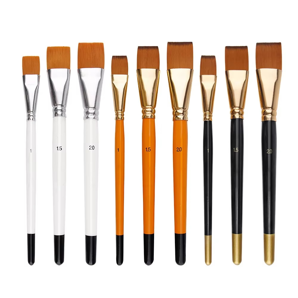 

3Pcs/set Oil Painting Brush Big Flat Head Short Rod Painting Watercolor Brush Artist Painting Brushes Student Acrylic Art Supply
