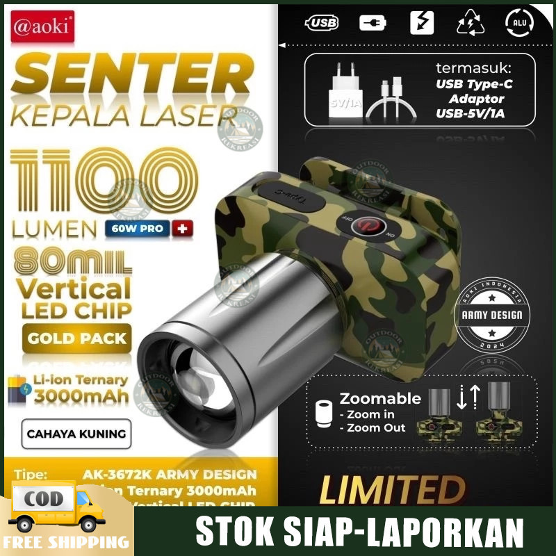 LUBY SENTER KEPALA ZOOM 60W L-2905NL / LUBY HEADLAMP ZOOM 50 WATT / HEADLAMP/ @AOKI HEAD LAMP ZOOM C