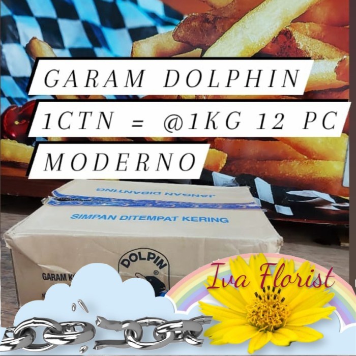 

PROMO Dolphin garam 1 Kg x 12 pack Kartonan garam dapur 1 dus