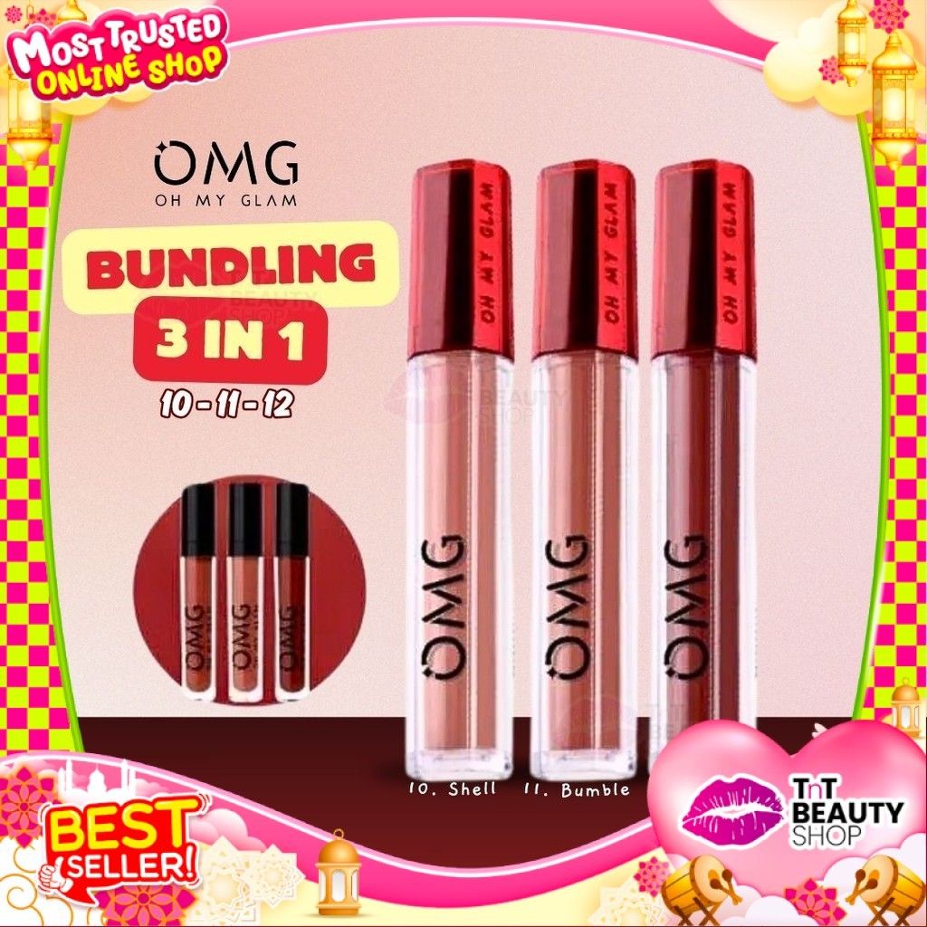 [ BUNDLING Get 1 Gift ] OMG OH MY GLAM Matte Kiss Lip Cream Nude Package - Lip Cream Matte (Paket Bu