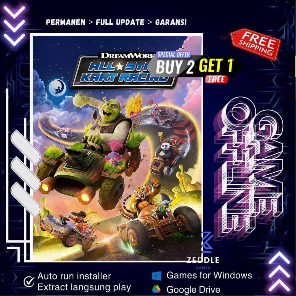 DREAMWORKS ALL-STAR KART RACING - GAME PC - GAME LAPTOP - PC GAME OFFLINE