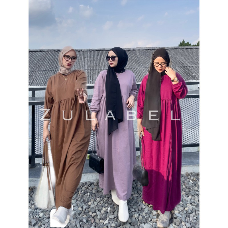 gj64rl Nuwa Midi Dress Katun Combed Busui Dan Non Busui