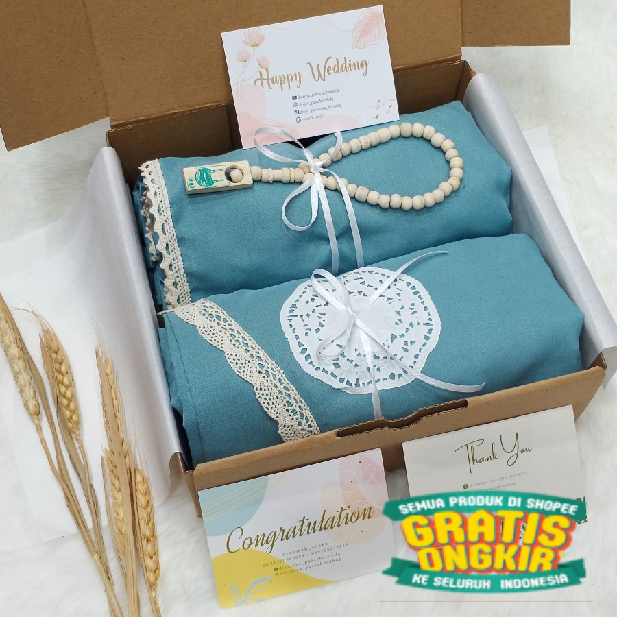 

HAMPERS MUKENA HYGATE KADO MUKENA TREVEL PREMIUM GIFT BOX BRITHDAY BOX/ keluarga oleh oleh