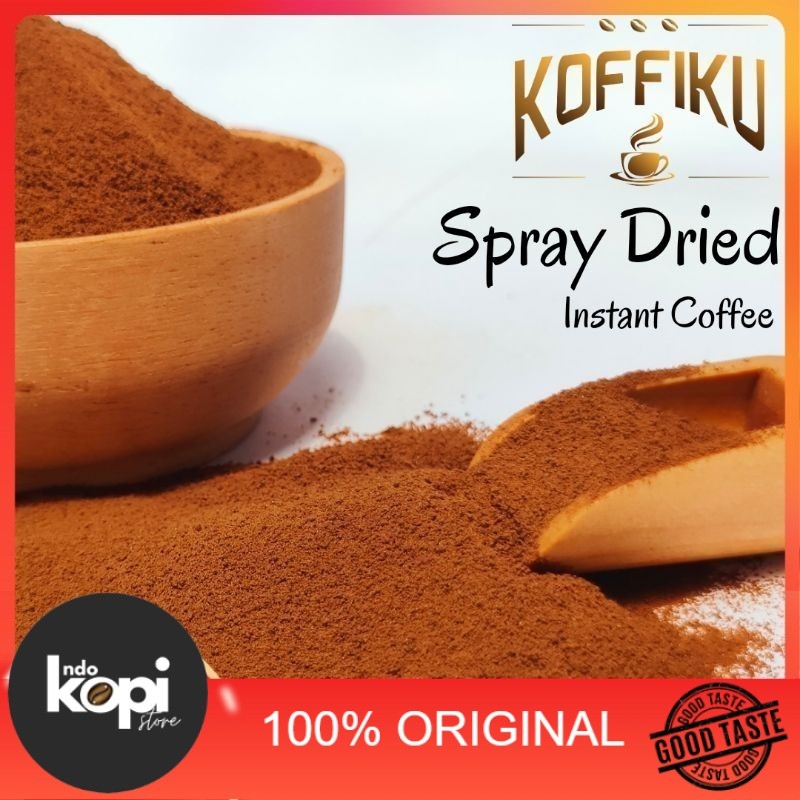 

Kopi Hitam Bubuk Blend Tanpa Ampas [Bulky] KOFFIKU Spray Dried Instant Coffee Robusta Arabica (BLEND) / Black Instant Blend Coffee 1000 gram - Indokopistore