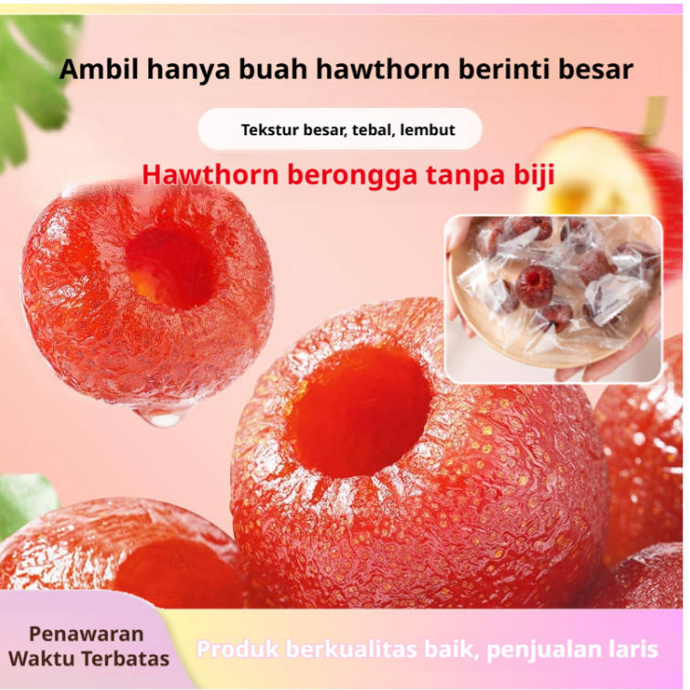 

✨ 0 makanan smoothie✨【​Kirim cepat dalam 24 jam/COD】Manisan Hawthorn Berongga/Melancarkan Pencernaan/BPOM & Halal/ camilan asam manis / makanan keluarga / pengawet dan gula 250g camilan dan orang dewasa / camilan buah kering 0 sukrosa