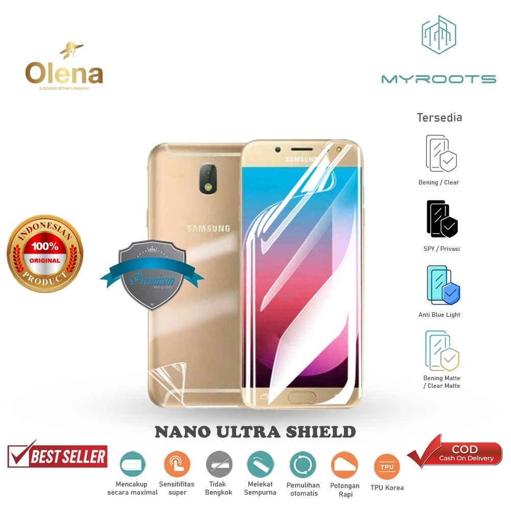 Anti Gores Pelindung Samsung J7+ - J7 Pro - anti gores jelly - anti shock - Anti Glare Tempered Hydr