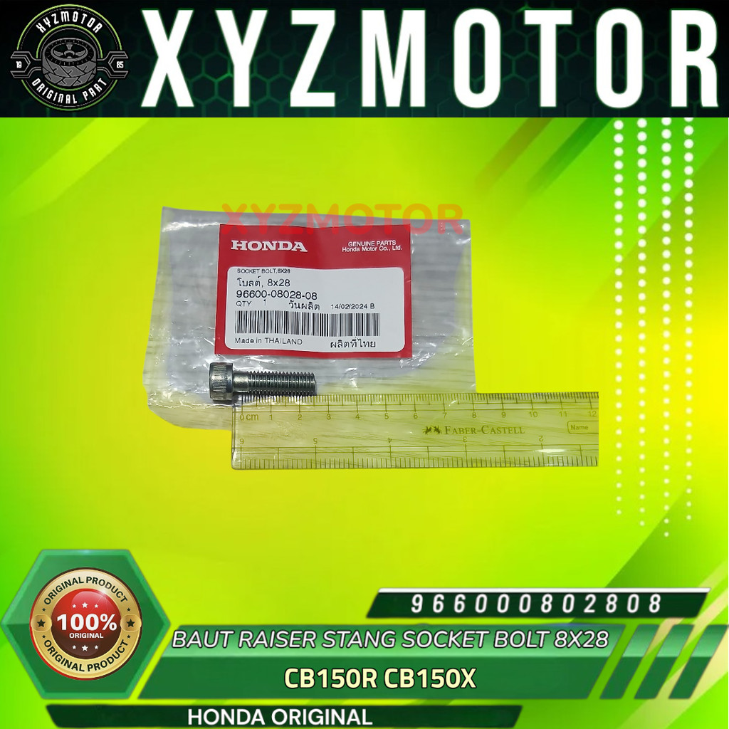 BAUT RAISER STANG SOCKET BOLT 8X28 CB150R STREETFIRE CB150X HONDA 96600-08028-08 ORIGINAL