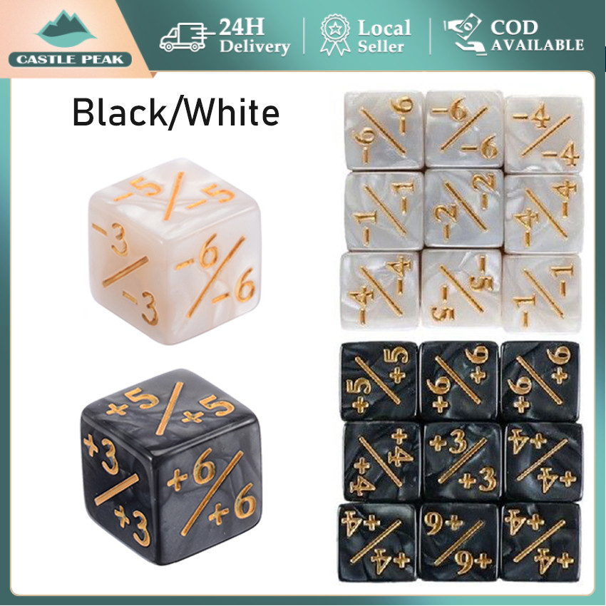 10Pcs Dadu Dice 16mm Plus Minus Energy - Dadu Presisi Tinggi Bahan Resin Tahan Lama