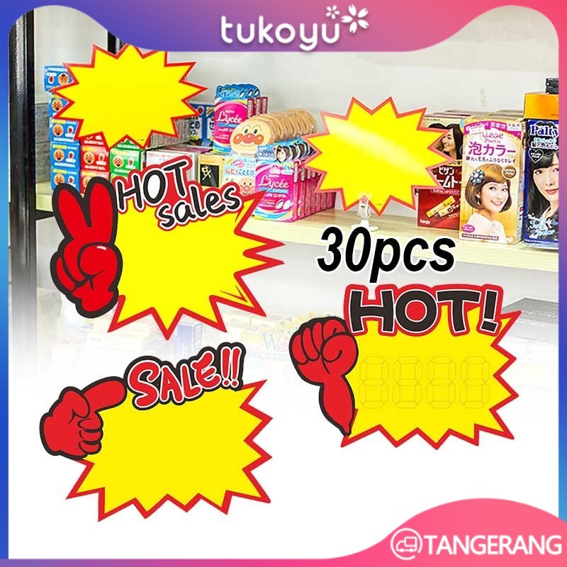 

30pcs Kertas Harga Promo Pop Card New Tag Kartu Promo Sale Price Tag Kertas Penjepit Harga