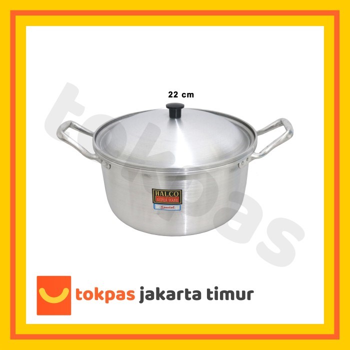 POJOK Panci Aluminium Serbaguna Tanpa Saringan 20, 22, 24 cm Halco A 102/100 - 22 cm