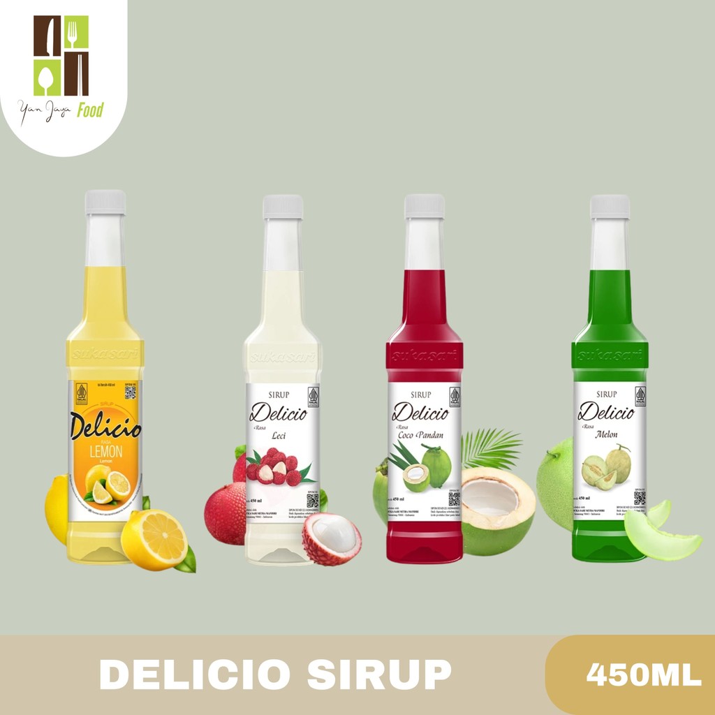 

Delicio Syrup / Sirup Rasa Melon / Leci / Cocopandan / Lemon Kemasan 450ml
