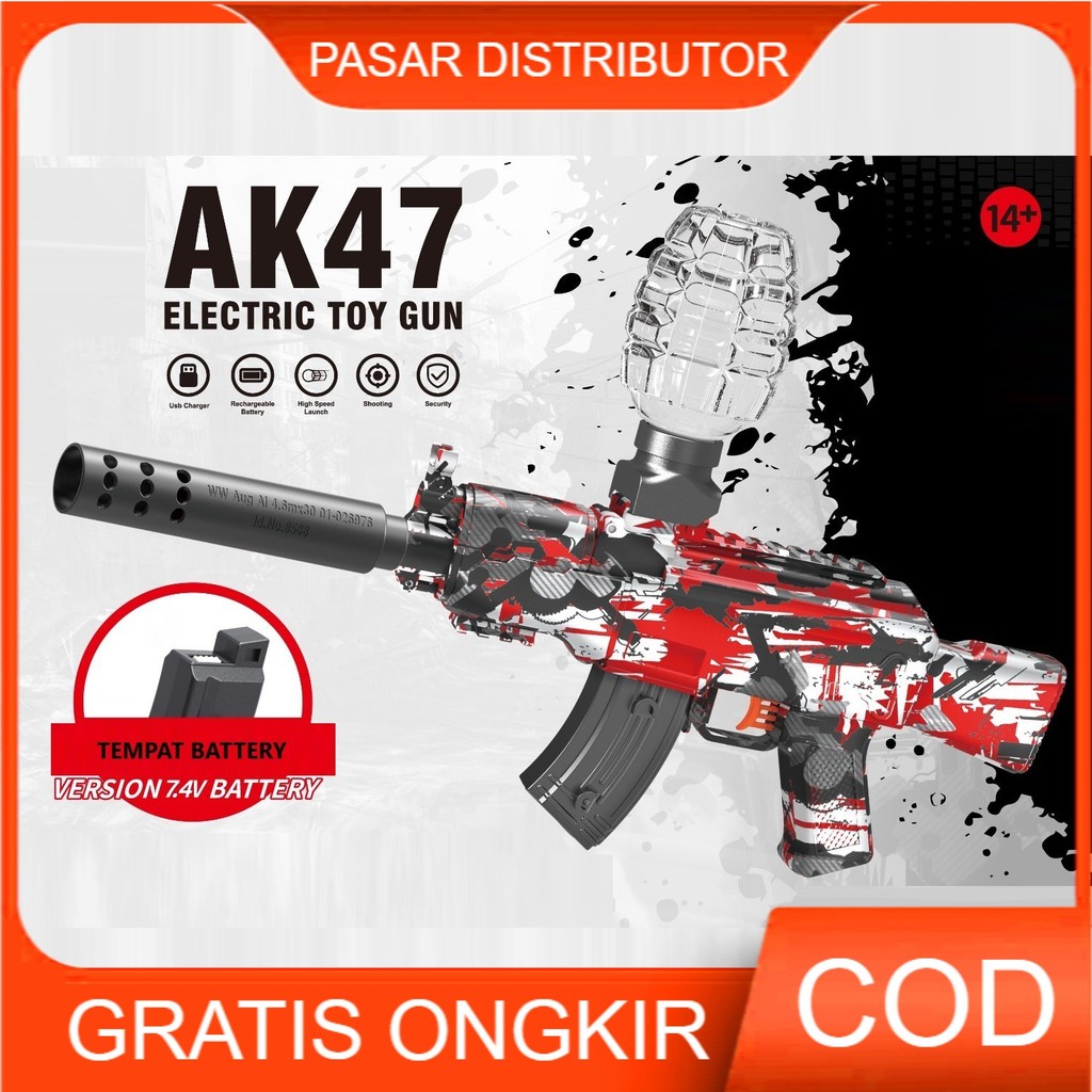 KIDS FRIENDLY Mainan Anak BTC-3040 AK47 ELECTRIC TOY GN Mainan Water Outdoor Bubble Tembakan Seru