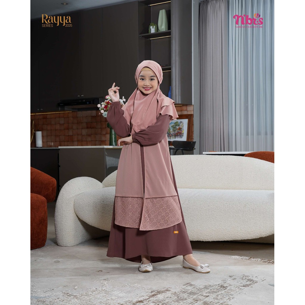 NIBRAS Ivory Gamis Anak Perempuan,Gamis Anak Cewek,Abaya Anak