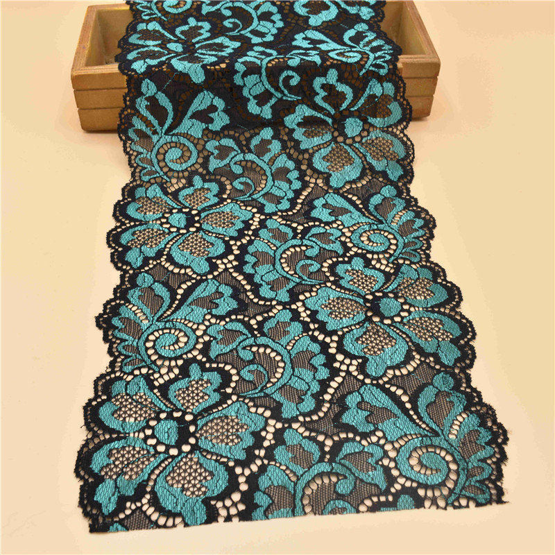 

1Yard high quality Stretch elastic lace ribbon 18cm width cotton White lace Trim embroidered nigerian african lace fabric sewing