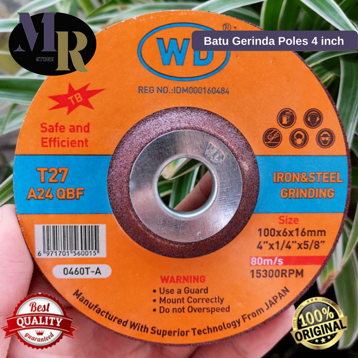 Mata Gerinda Poles 4 Inch Nippon WD Batu Gerinda Poles Besi Stainless - WD 4 Inch