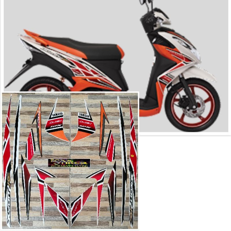 striping original Yamaha Xeon RC Oren putih tahun 2013 2014