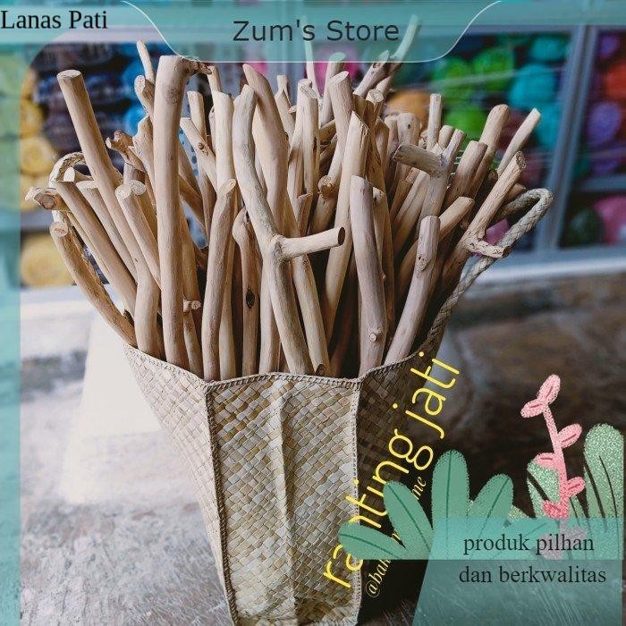 

RANTING KAYU JATI-TEAK WOOD BRANCH-UNTUK KERAJINAN 60 CM - natural XD4