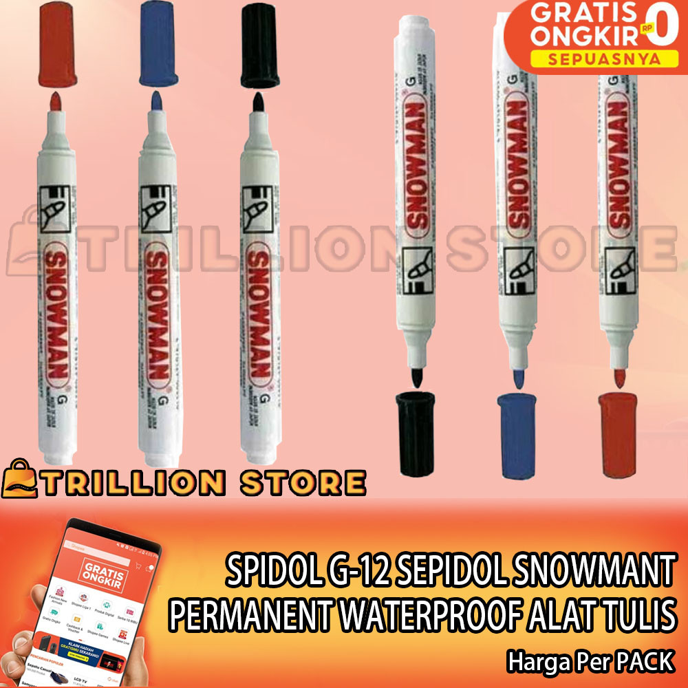

Spidol Permanent Permanen Snowmen Snowman Marker Giant G 12 G-12 Sepidol Warna Hitam Biru Merah 1 Box Per Pack Bolpen Balpen Pen Pena Bolpoin Kantor Sekolah Alat Papan Tulis Balpen Lancip Luncip Ball Point Nulis Barang Maker