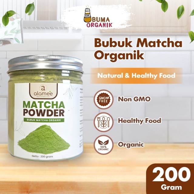 

ALAMEE Bubuk Matcha Powder Minuman Teh Matca Tea Bubuk Premium Tanpa Gula 200gr BUMA