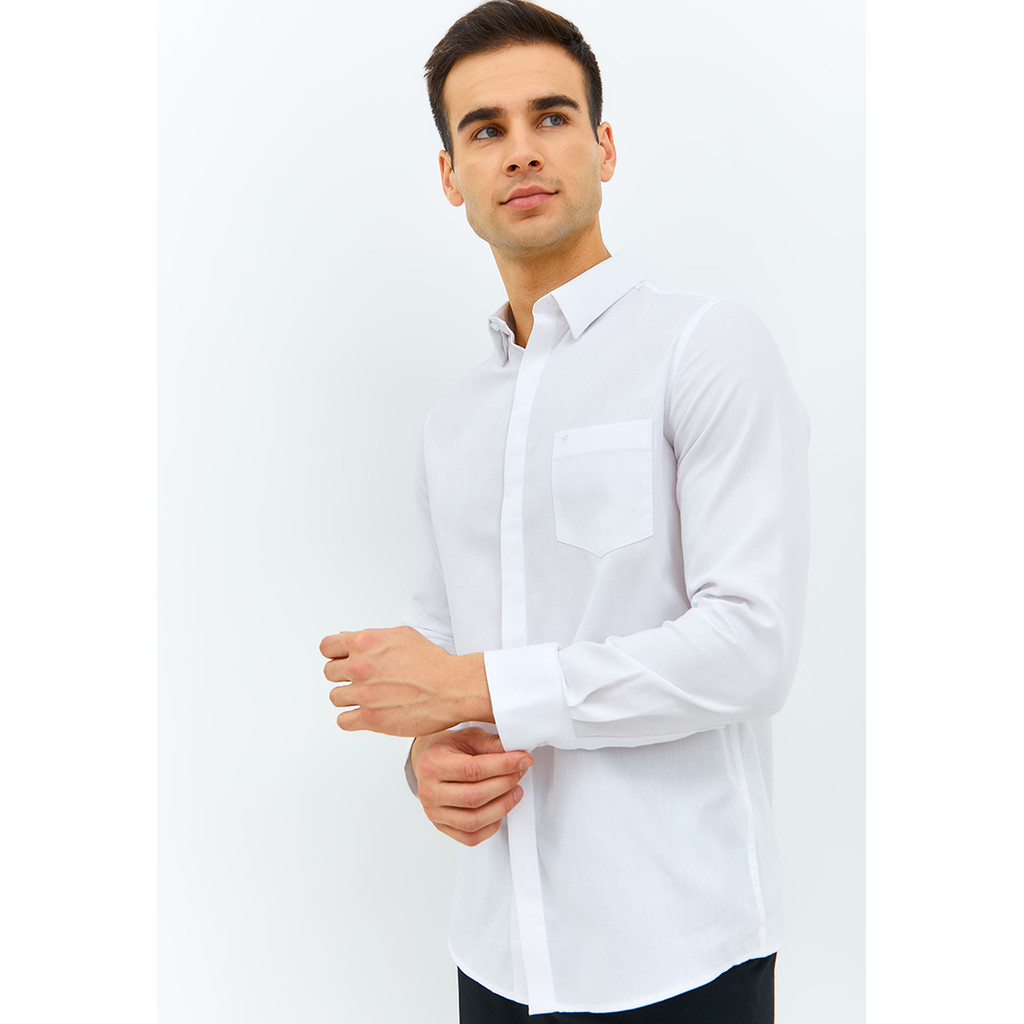 Jobb Keesey Kemeja Pria Lengan Panjang Slim Fit Putih