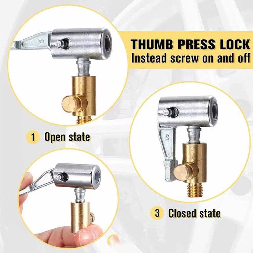 ZA. Mobil Ujung pompa angin Kepala Pompa Ban Kuningan Adaptor Pompa Ban Inflation Pump Air Chuck