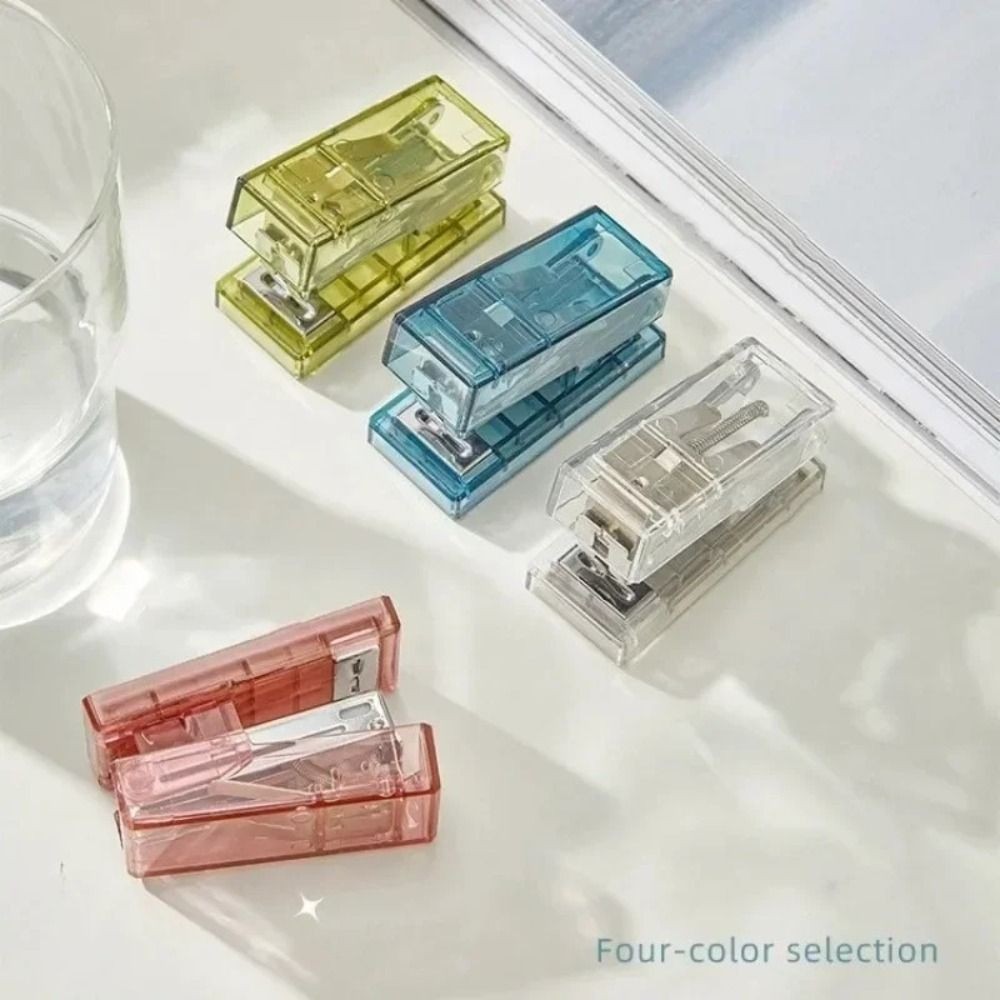 

Creative PC Stapler Stationery Mini Binding Tools School Binding Supplies Transparent Mini Stapler Set