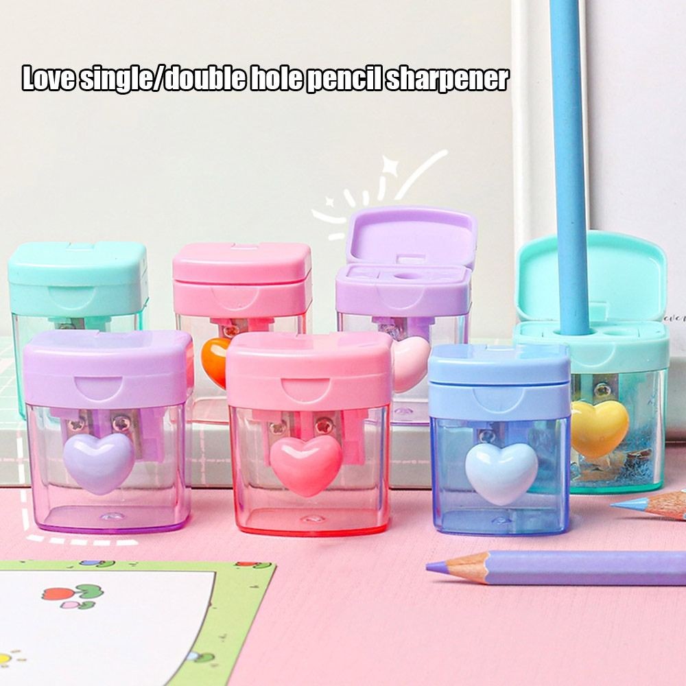 

Simple Plastic Pencil Sharpener Stationery Student Gift Pencil Cutter Sharp Single/Double Hole Pencil Blade Office