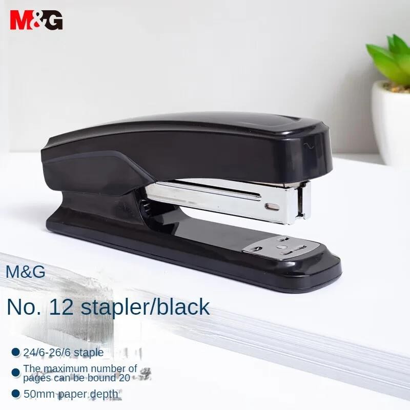 

M&G Dual Mode Stapler Business Metal Durable Stapler # 12 Office Supplies Single Pack Black/Blue/Grey Suitable for 24/6 and 26/6