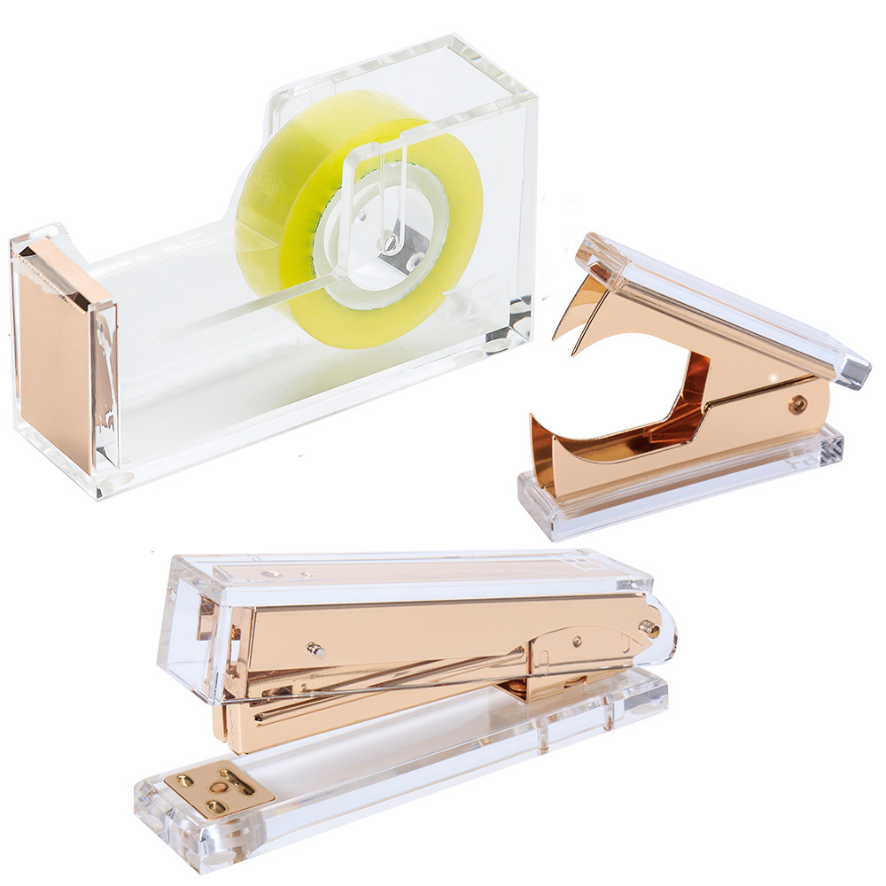 

acrylic Stapler Office Stapler Student Gift Stapling Machine Stationery Office Accessories School Suppli