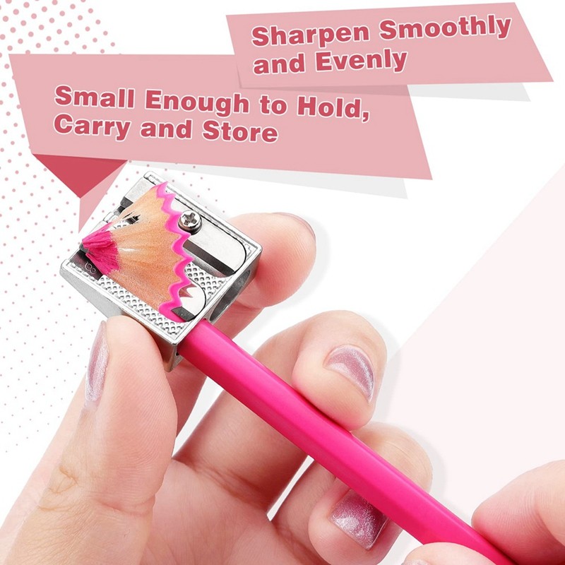

Handheld Pencil Sharpener Metal Pencil Sharpener +2 Holes For Schools, Offices, Homes, Art Projects 12Pack